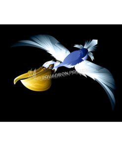 14th Airlift Squadron Pelicans Mascot Lithograph 14th AS Charleston AFB Mural - Mascot-Color SP01404-FEAT-jet-black-aircraft-lithograph-art