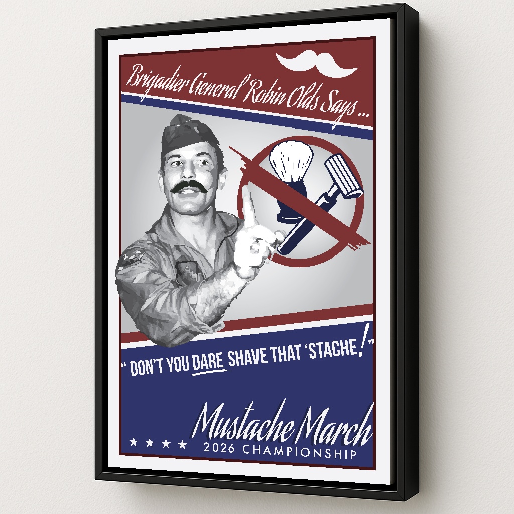 2026 Mustache March Champion framed canvas print by Squadron Posters!