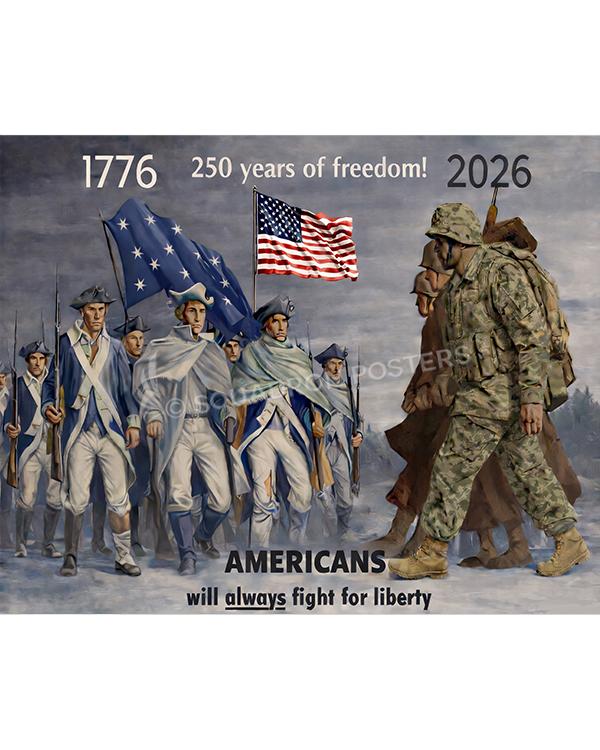 250 Years of Freedom Blue Art