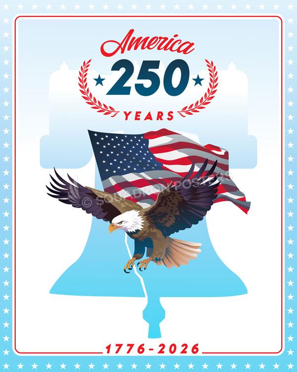 250 years America Bald Eagle Art