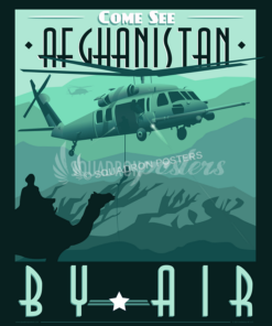 HH-60 Pave Hawk Afghanistan poster art by - Squadron Posters! Military aviation travel poster art.