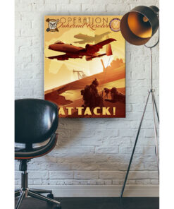 354th Fighter Squadron, Operation Inherent Resolve vintage style military aviation canvas art by Squadron Posters! SP01488