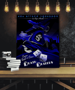 42d Attack Squadron MQ-9 vintage style military aviation canvas art by Squadron Posters SP01398