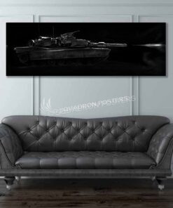M1 Abrams Jet Black Super Wide Canvas Print