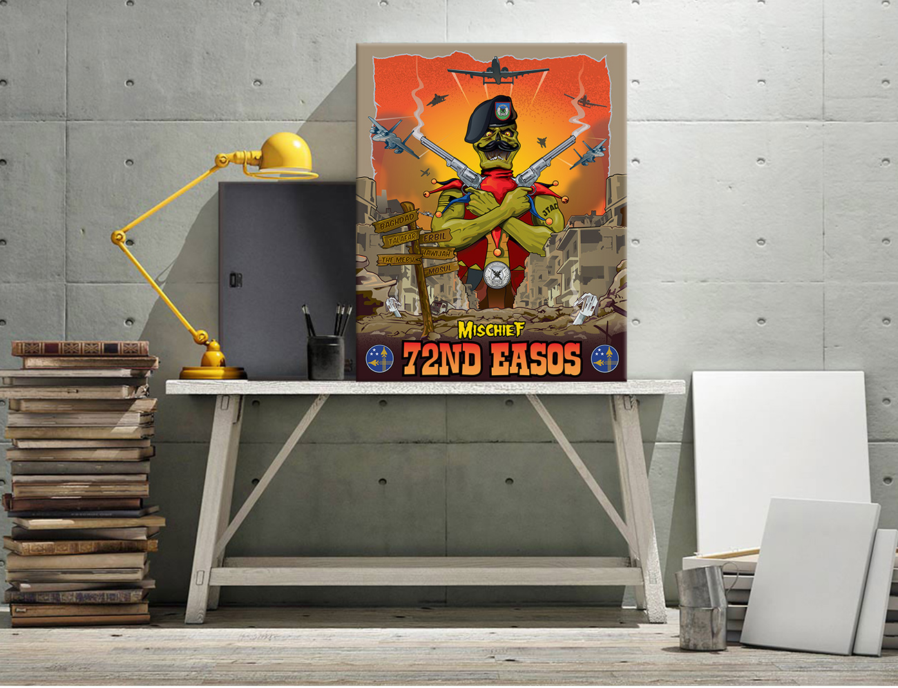 72d Expeditionary Air Support Operations Squadron vintage style military aviation canvas art by Squadron Posters SP01531