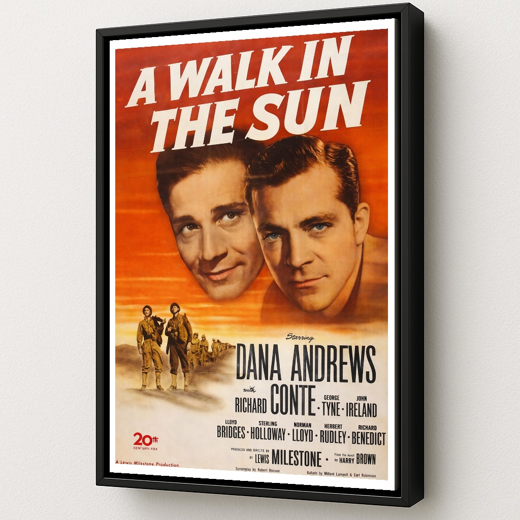 A Walk In The Sun Movie Framed Canvas Poster Art by Squadron Posters!
