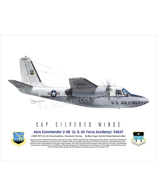 Aero Commander U-4B (AFA) CAP 16x20 FINAL Ron Finger SPN02359MFEAT-jet-black-aircraft-lithograph