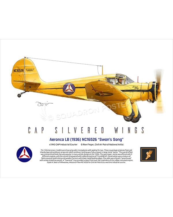 Aeronca LB 16x20 FINAL Ron Finger SPN02338MFEAT-jet-black-aircraft-lithograph