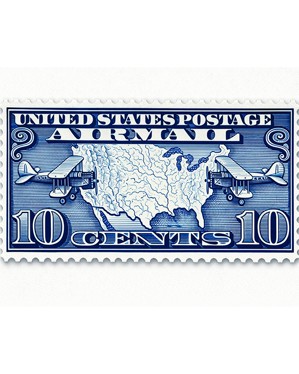 Air Mail 10 Cents Stamp Poster Art by Squadron Posters!