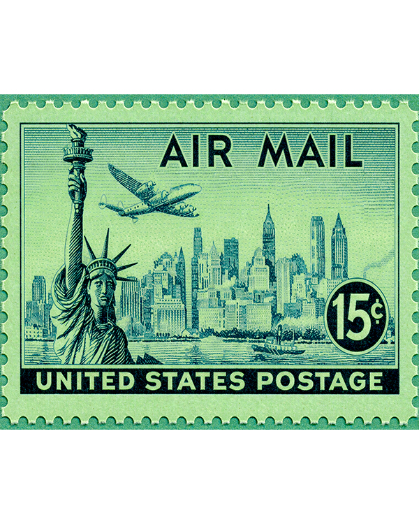 AirMail New York Stamp Poster Art by Squadron Posters!