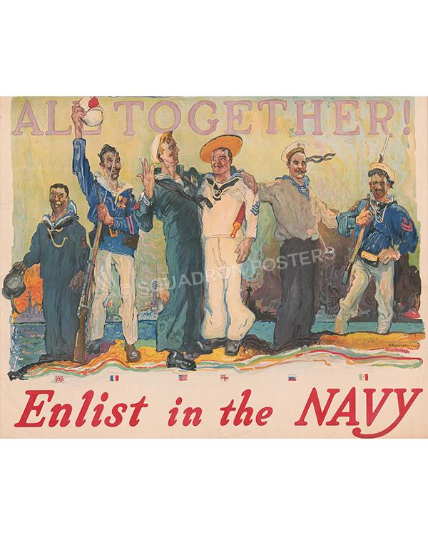 All Together Enlist in the Navy Historic Art