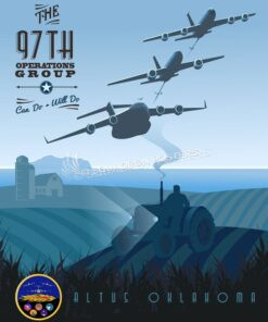 Altus AFB 97th Operations Group Altus_AFB_KC-135_KC-46_C-17_97th_OG_SP01367-featured-aircraft-lithograph-vintage-airplane-poster-art