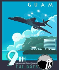 Andersen AFB Guam 9th EBS, B-1B Andersen_AFB_Guam_B-1_9th_EBS_SP01421-featured-aircraft-lithograph-vintage-airplane-poster-art