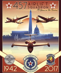 457th Airlift Squadron 75th Anniversary Art Andrews_AFB_C-21_457_AS_SP01341-featured-aircraft-lithograph-vintage-airplane-poster-art