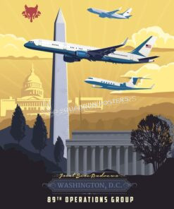 Andrews AFB 89th Operations Group Andrews_AFB_C-37_C-32_C-40_89th_OG_SP01268-featured-aircraft-lithograph-vintage-airplane-poster-art