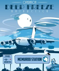 McMurdo Station Antarctica C-17 antarctica_pegasus_c-17_sp01189-featured-aircraft-lithograph-vintage-airplane-poster-art