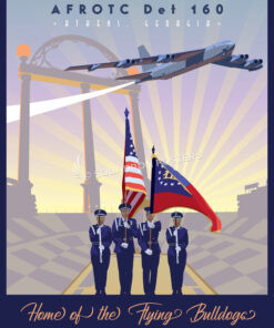 Athens-Georgia-B-52-AFROTC-Det-160-featured-aircraft-lithograph-vintage-airplane-poster-art