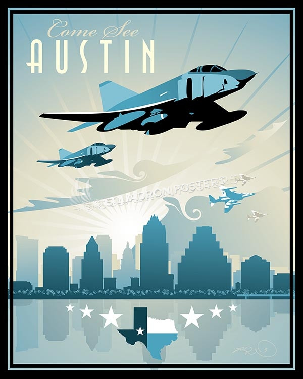 Come See Austin Texas RF-4C Come See Austin Tx RF-4C SP00591-vintage-military-aviation-travel-poster-art-print-gift