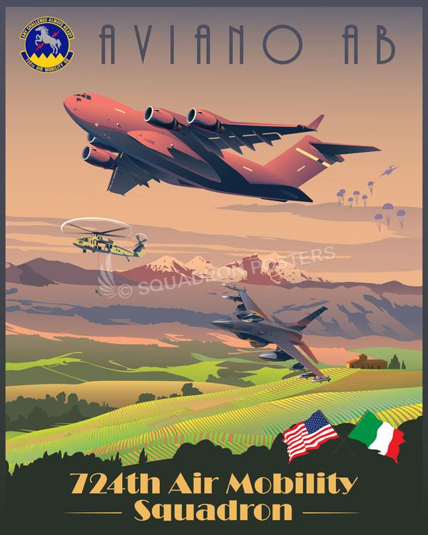 Aviano AB 724th AMS Art by - Squadron Posters!