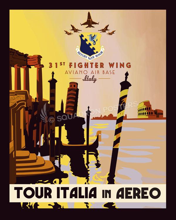 Aviano AB 31st FW Art by Squadron Posters!