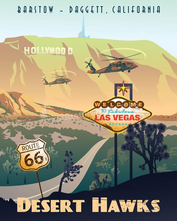 Barstow-Daggett Airfield Alpha Company 2916th AVN BN Art by - Squadron Posters!