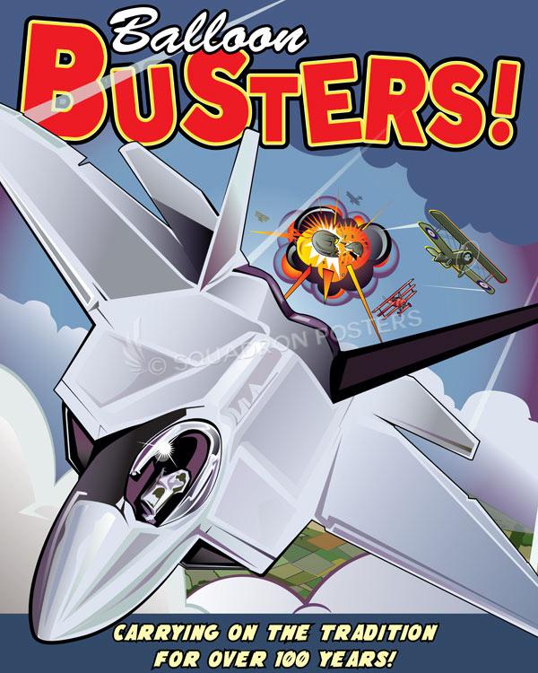 Balloon Buster F-22 Canvas Art