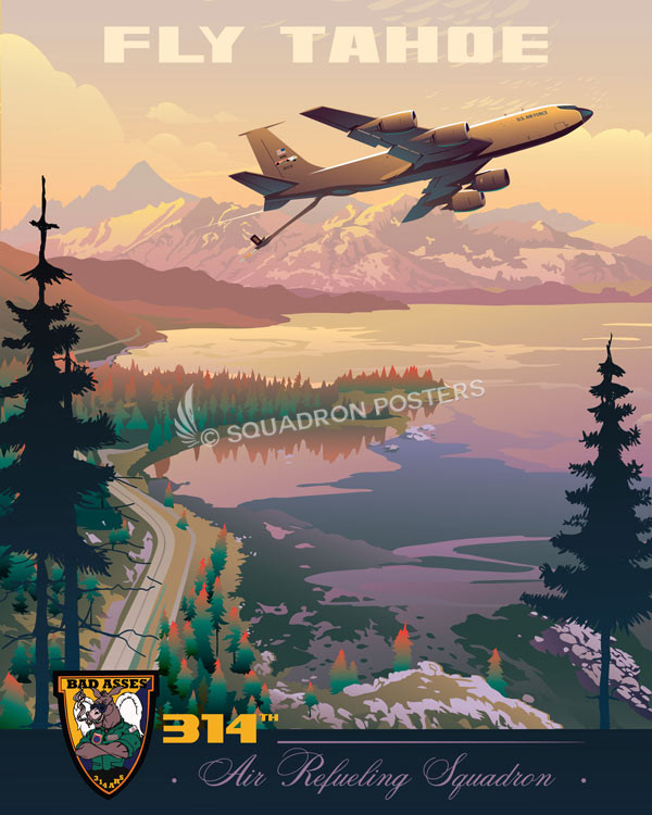 Beale-AFB-KC-135-314th-ARS-featured-aircraft-lithograph-vintage-airplane-poster-art