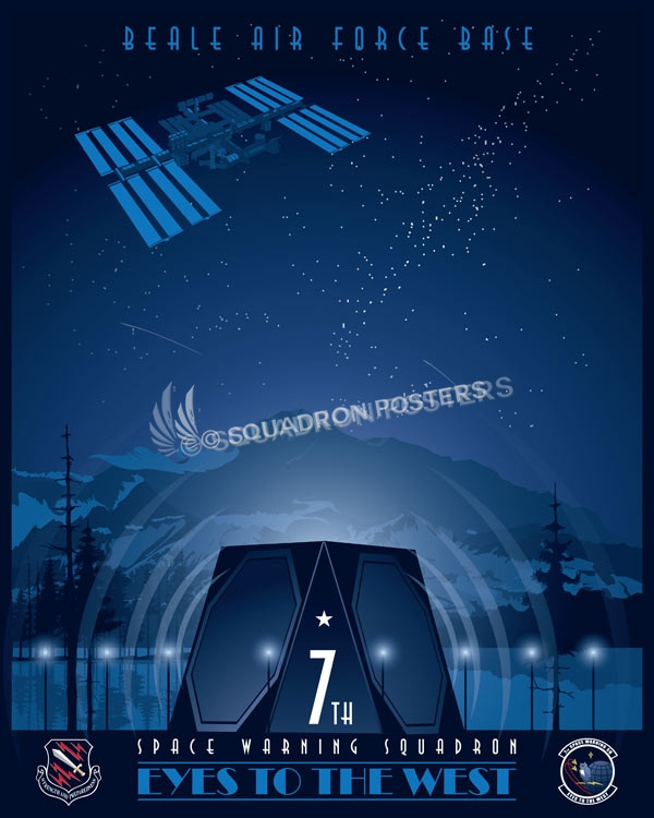 Beale AFB 7th Space Warning Squadron Beale_AFB_California_7_SWS_SP01426-featured-aircraft-lithograph-vintage-airplane-poster-art