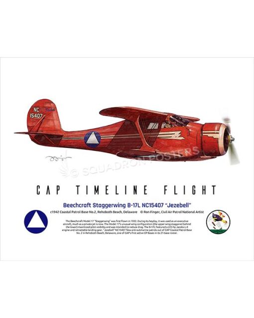 Beechcraft Staggerwing B-17L NC15407 - Squadron Posters