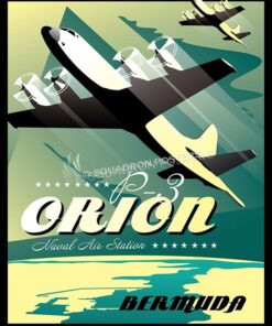NAS Bermuda - P-3 Orion Bermuda P-3 Orion SP00554-vintage-military-aviation-travel-poster-art-print-gift