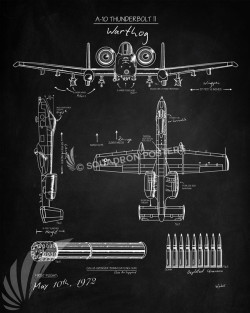 BlackBoard_A-10_SP00837-featured-aircraft-lithograph-vintage-airplane-poster-art