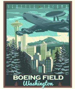 Boeing Field E-3 16x20 SP00507-vintage-military-aviation-travel-poster-art-print-gift
