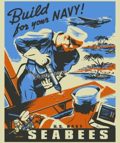 Build for your navy seabees SP00598 Military Naval Poster Art Print