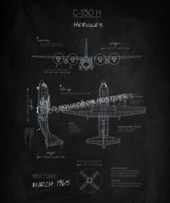 C-130H_Blueprint_Blackboard_SP00850-featured-aircraft-lithograph-vintage-airplane-poster-art