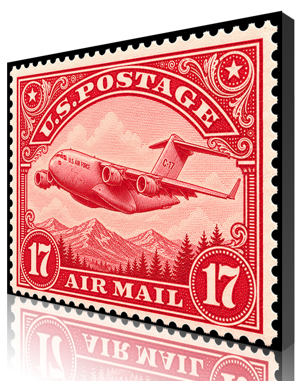 C-17 Air Mail Stamp Canvas Wrap Art by Squadron Posters!