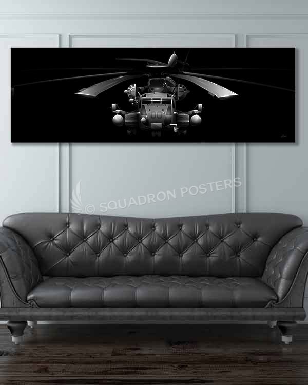 CH-53E HMH-772 Jet Black Super Wide Canvas Print CH-53E_Super_Stallion_Jet_Black_60x20_SP01283-military-usmc-aviation-artwork-poster-jet-black-litho