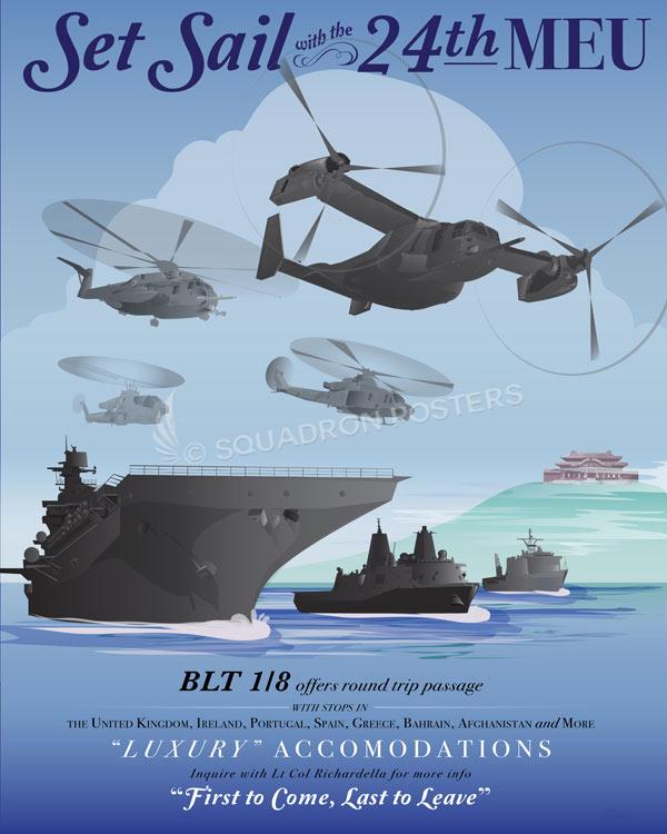 Camp LeJeune 24th MEU art by - Squadron Posters!