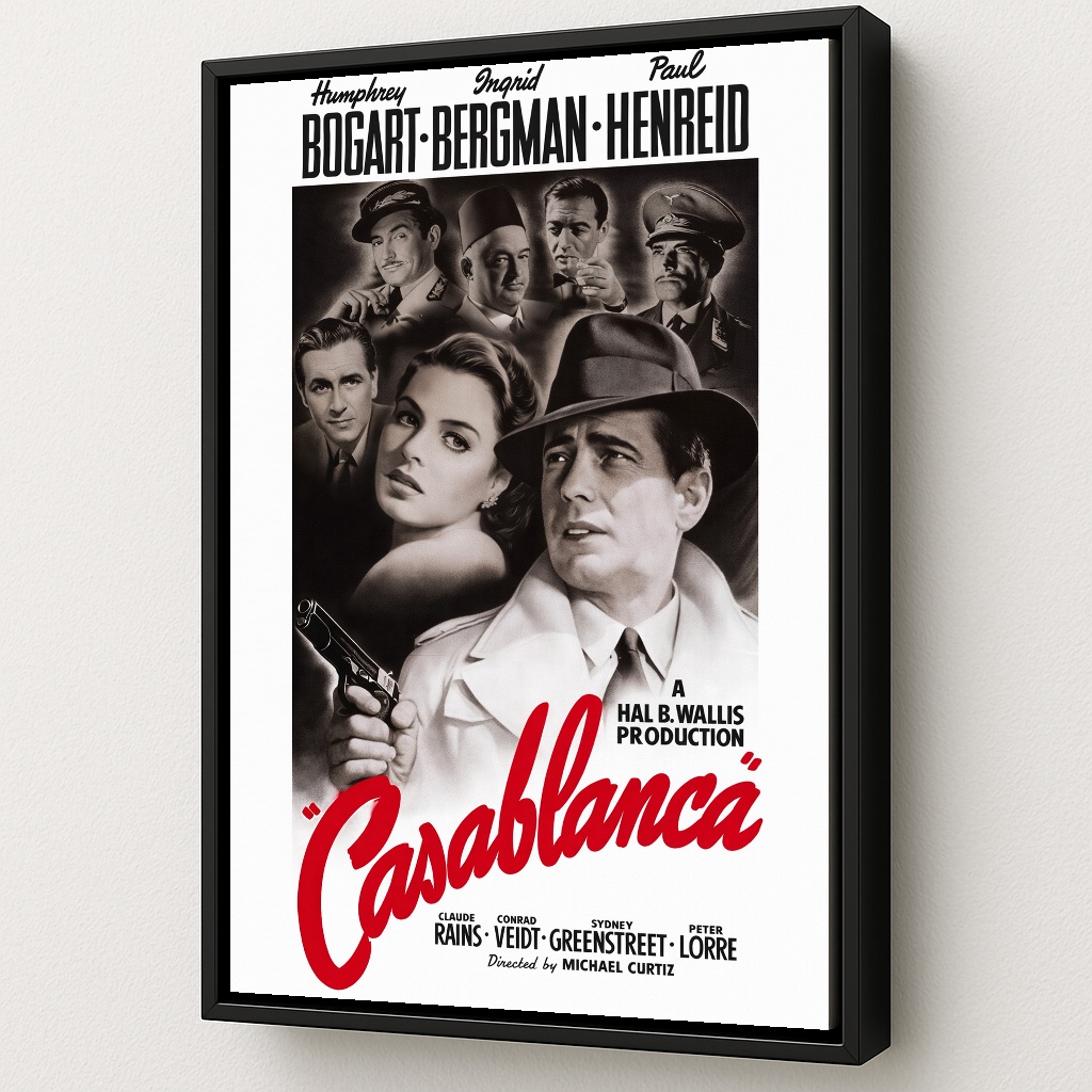 Casablanca Framed Canvas Movie Poster Art by Squadron Posters!