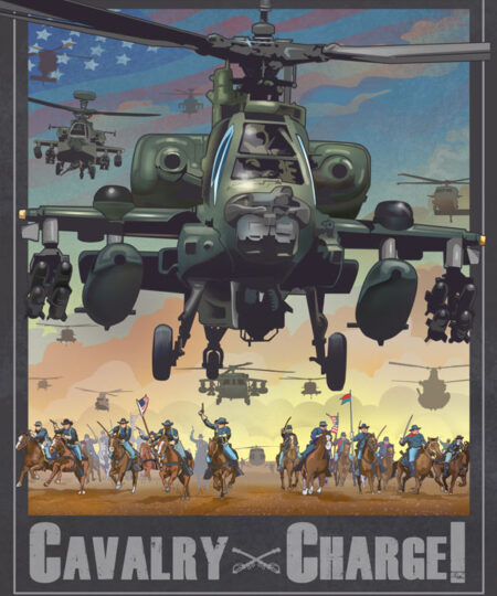 CavalryCharge_FINAL_Mike_Ross_SP02209Mfeatured-aircraft-lithograph-vintage-airplane-poster