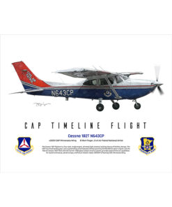 Cessna 182T Skylane N643CP 16x20 FINAL Ron Finger SPN02309MFEAT-jet-black-aircraft-lithograph