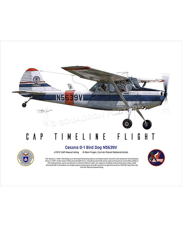 Cessna O-1 Bird Dog N5639V 16x20 FINAL Ron Finger SPN02311MFEAT-jet-black-aircraft-lithograph