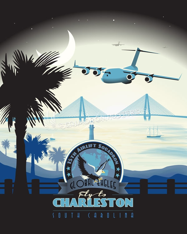 Charleston C-17 15th Airlift Squadron poster art