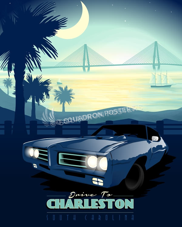 charleston-south-carolina-palmetto-travel-poster-pontiac-gto-judge-print-gift