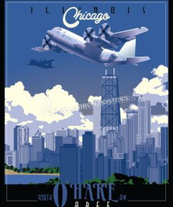 Chicago C-130 928th AW SP00732 featured-aircraft-lithograph-vintage-airplane-poster-prints