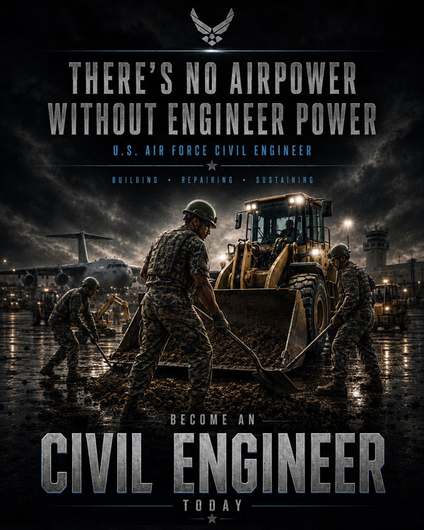 U.S.A.F. Civil Engineer Night Art by Squadron Posters!