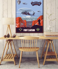 Colorado Fort Carson 3-4 AHB vintage style military aviation canvas art by Squadron Posters!