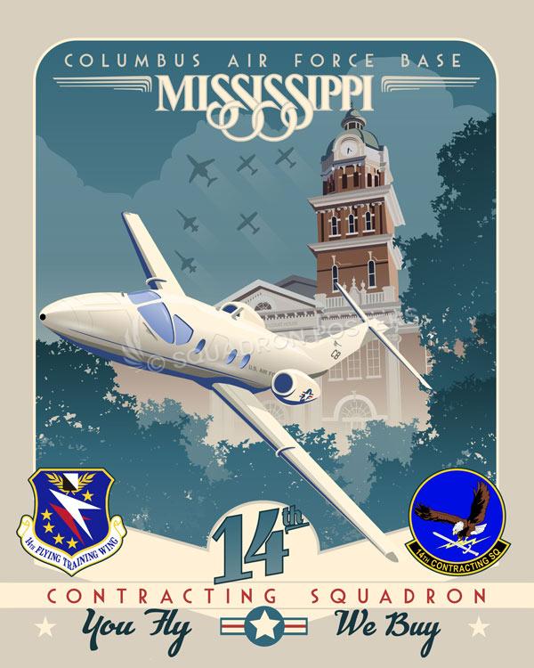 Columbus AFB 14th CONS Art by Squadron Posters!