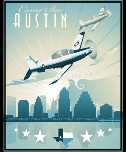 Come See Austin Texas In A T-6 Texan art by - Squadron Posters!