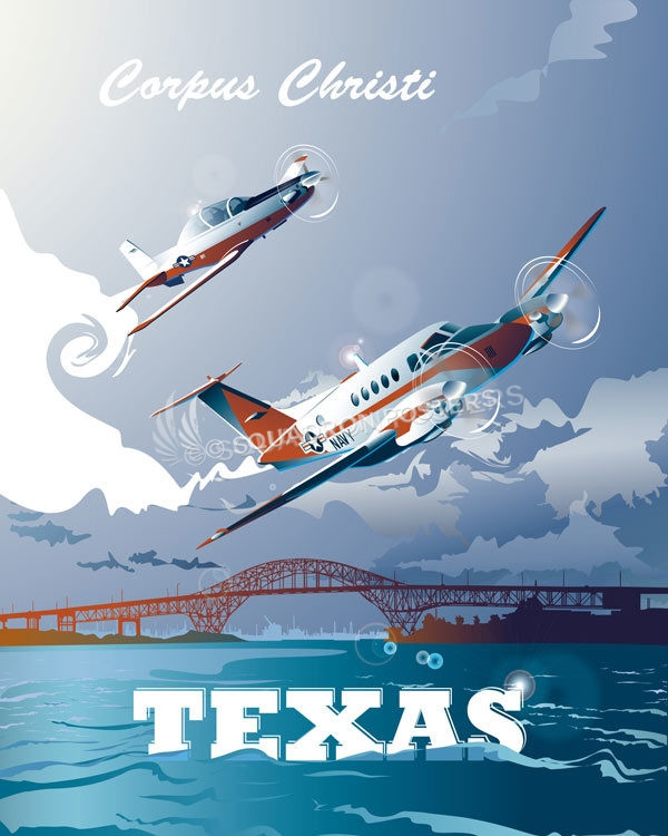Corpus Christi TC-12B and T-6B Art by - Squadron Posters!
