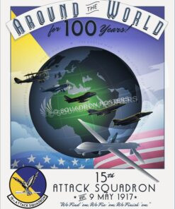 15th Attack Squadron 100th Anniversary Art Creech_AFB_MQ-1B_15_ATKS_100_Anniversary_SP01334-featured-aircraft-lithograph-vintage-airplane-poster-art